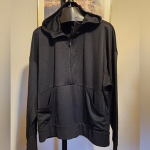XXL ALL IN MOTION Black ¼ Zip Hoodie Pullover with Kangaroo Pocket & Thumbholes
